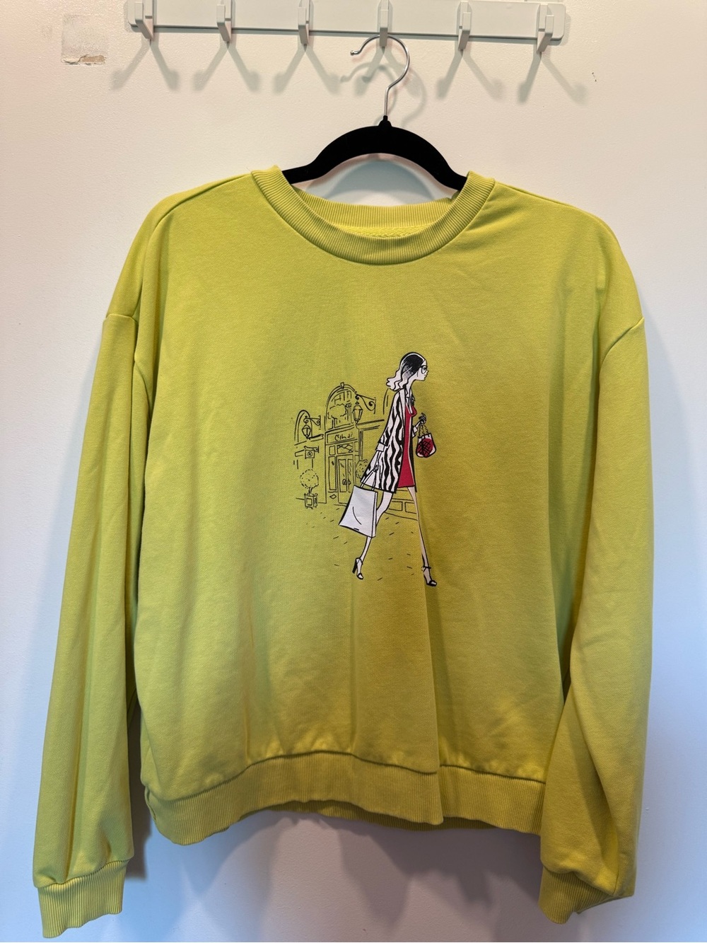 Lime Green Graphic Crewneck Sweater